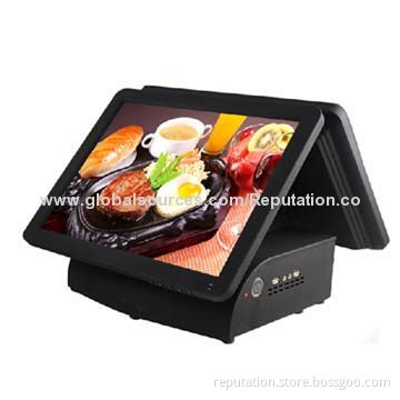 High-end Touch Screen Double-display POS Terminal with 100-240V AC Power Supply
